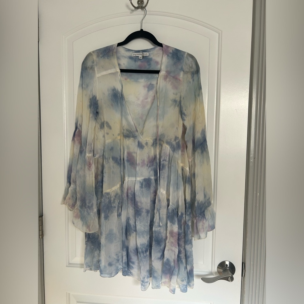 Young, Fabulous & Broke Rosa Flowy Bohemian Tye Dye Mini Dress size small